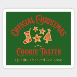 Official Cookie Taster Christmas Sweater Holiday Baking Magnet